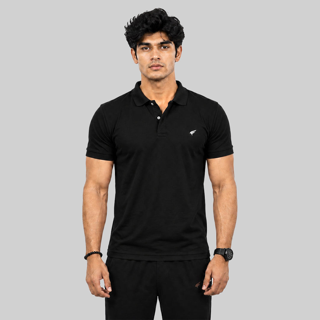 Men Solid Half Sleeve Polo T-shirt
