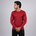 Men Solid Full Sleeve Regular Fit T-Shirt