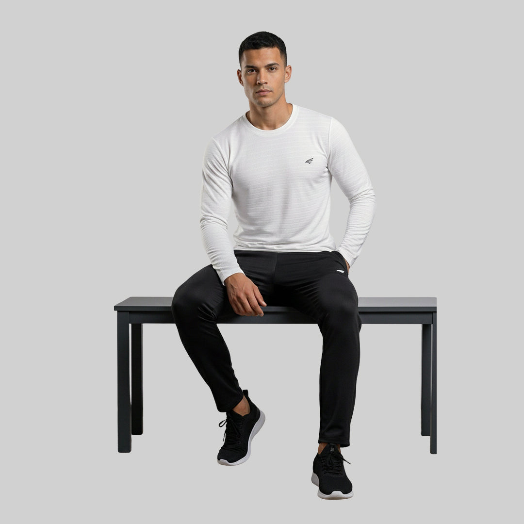 Men Solid Full Sleeve Regular Fit T-Shirt