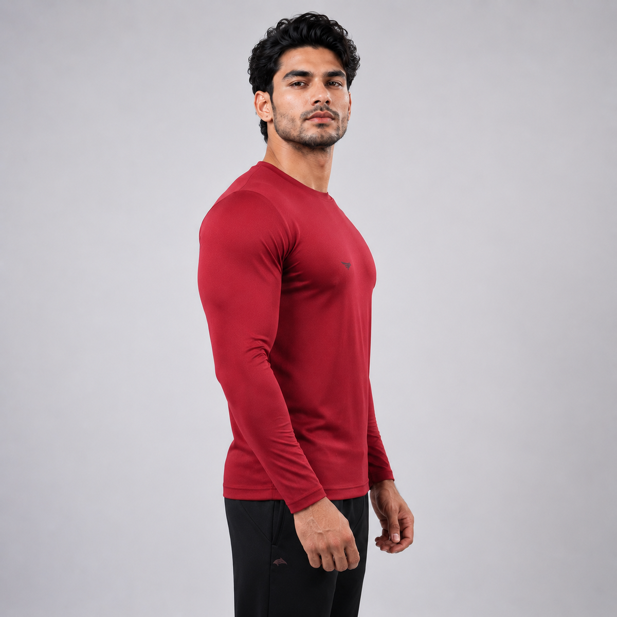 Men Solid Full Sleeve Regular Fit T-Shirt