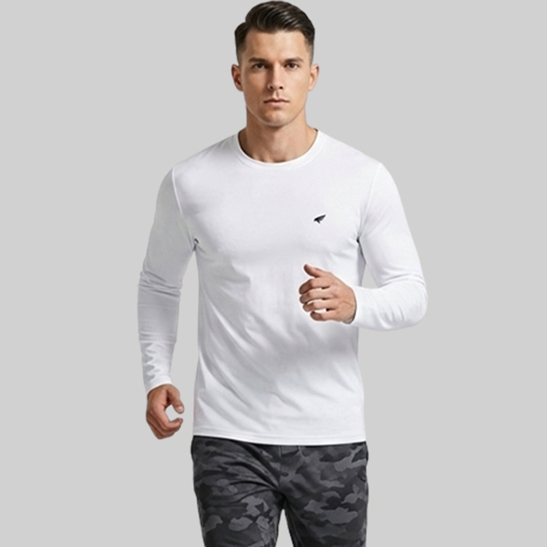 Men Solid Full Sleeve Regular Fit T-Shirt