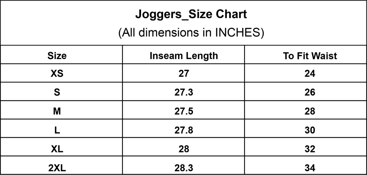 Collection size chart
