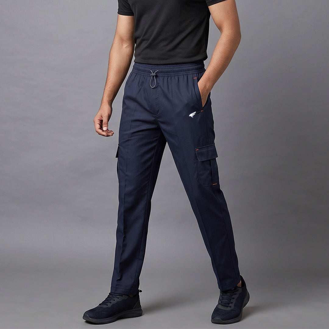 Men’s Cargo Pants, Cargo for Men, Multi-Pocket Tapered Fit Utility Trousers with Elastic Waist & Drawstring