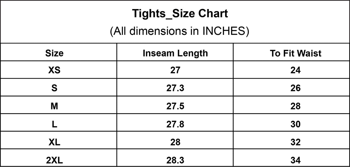 Collection size chart