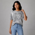Women Jacquard Boxy Fit Round Neck T-Shirt ELASTO+ Stretch Fit Breathable Soft Casual Wear
