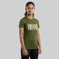 Women Typography Print Sports T-Shirt ELASTO+ Stretch Fit Breathable Gym Tee