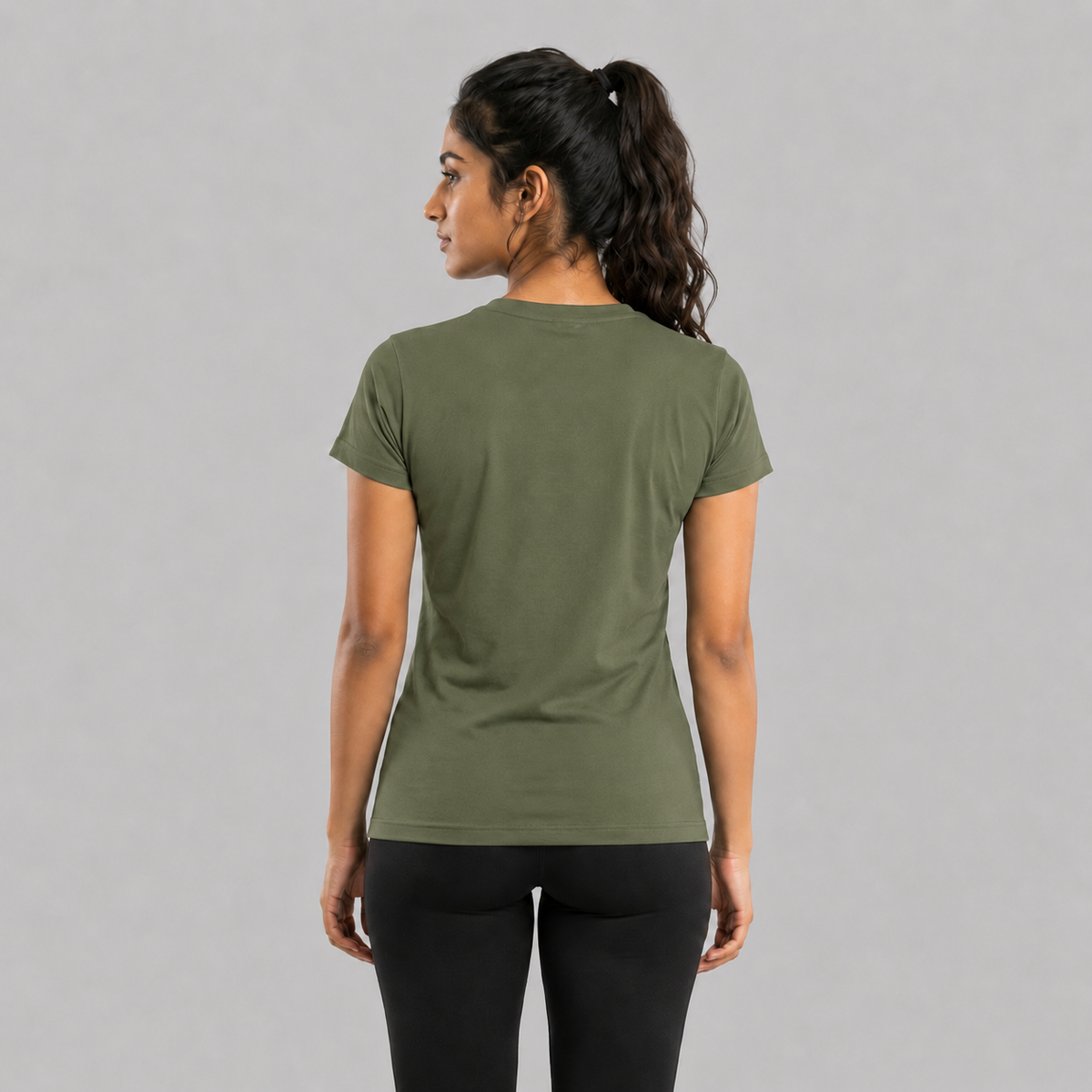 Women Typography Print Sports T-Shirt ELASTO+ Stretch Fit Breathable Gym Tee