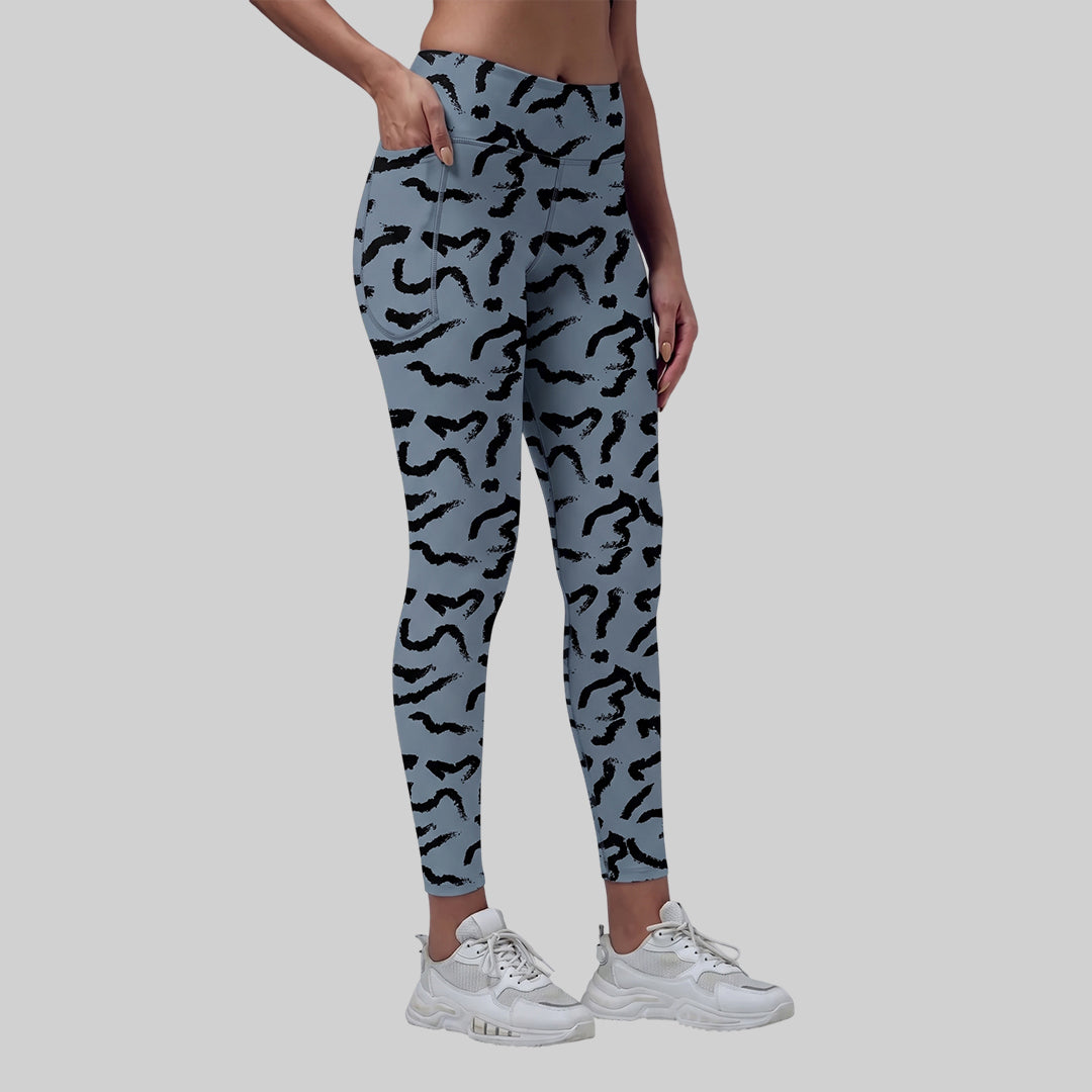 Women Printed Slim Fit Tights High Waist Stretchable Activewear Tights Gym, Yoga, Running & Daily Wear