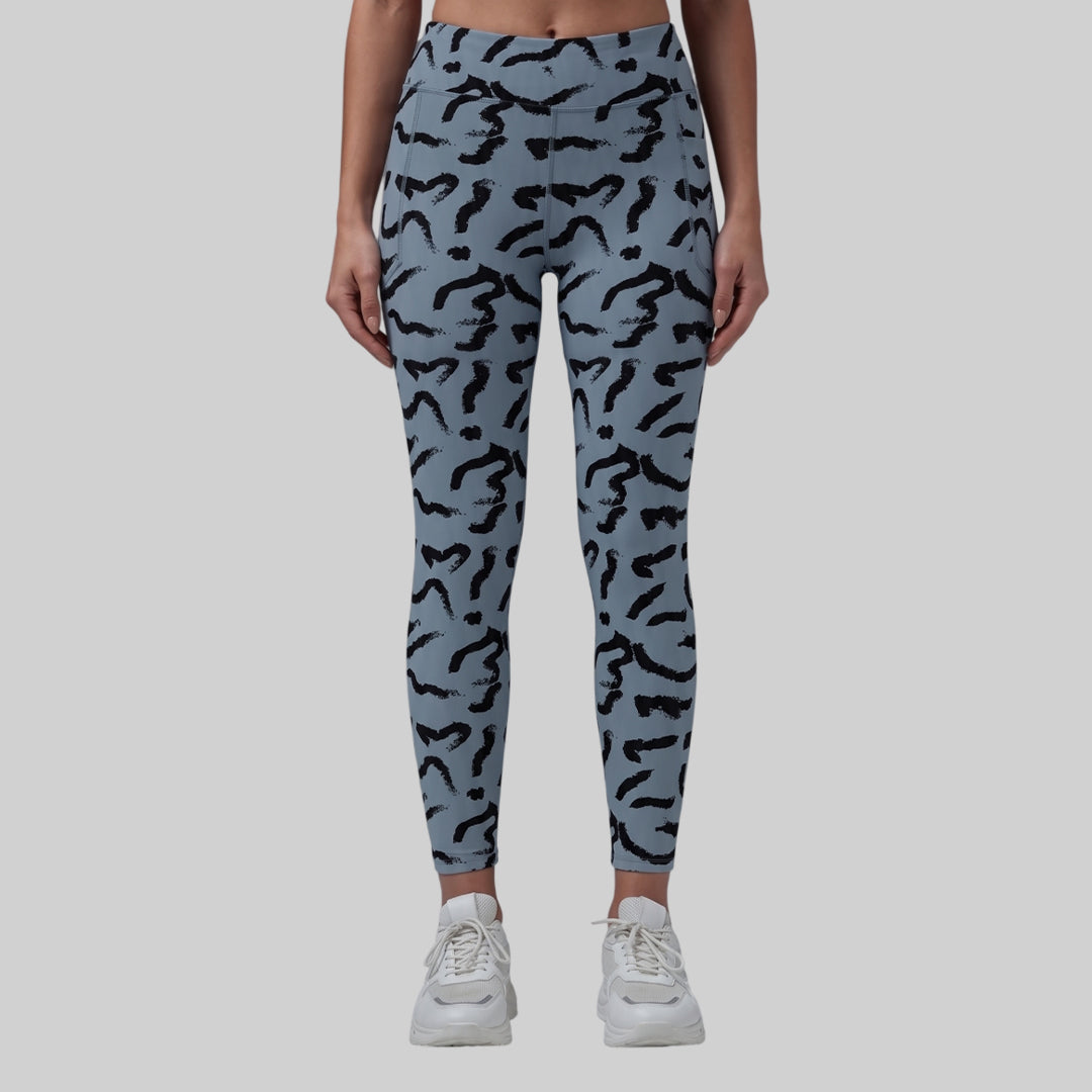 Women Printed Slim Fit Tights High Waist Stretchable Activewear Tights Gym, Yoga, Running & Daily Wear