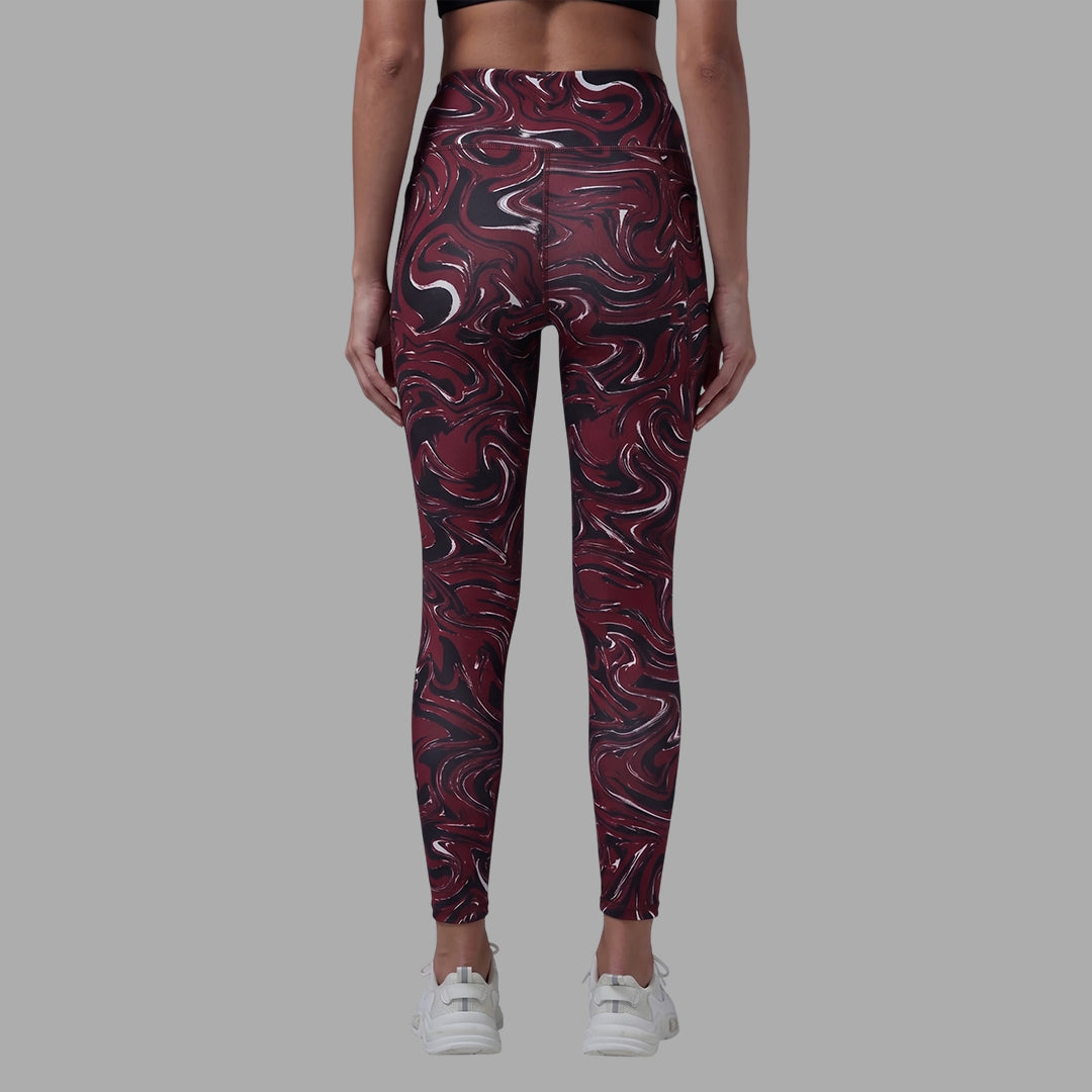 Women Printed Slim Fit Tights High Waist Stretchable Activewear Tights Gym, Yoga, Running & Daily Wear