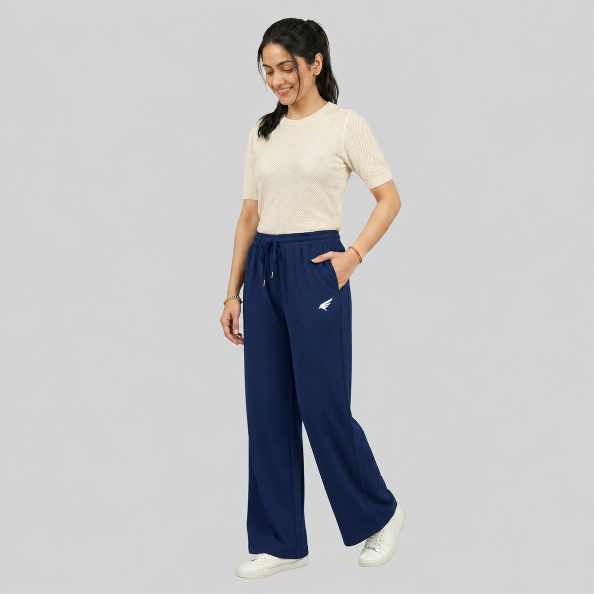 Women High Waist Palazzo Pants Straight Fit Stretch Breathable Casual Wear