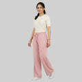Women High Waist Palazzo Pants Straight Fit Stretch Breathable Casual Wear