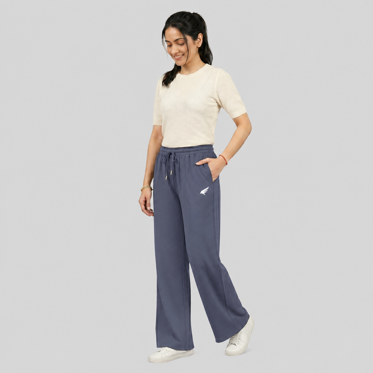 Women High Waist Palazzo Pants Straight Fit Stretch Breathable Casual Wear