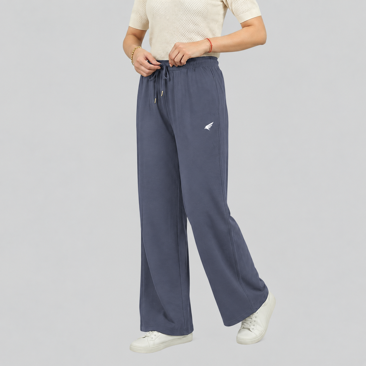 Women High Waist Palazzo Pants Straight Fit Stretch Breathable Casual Wear