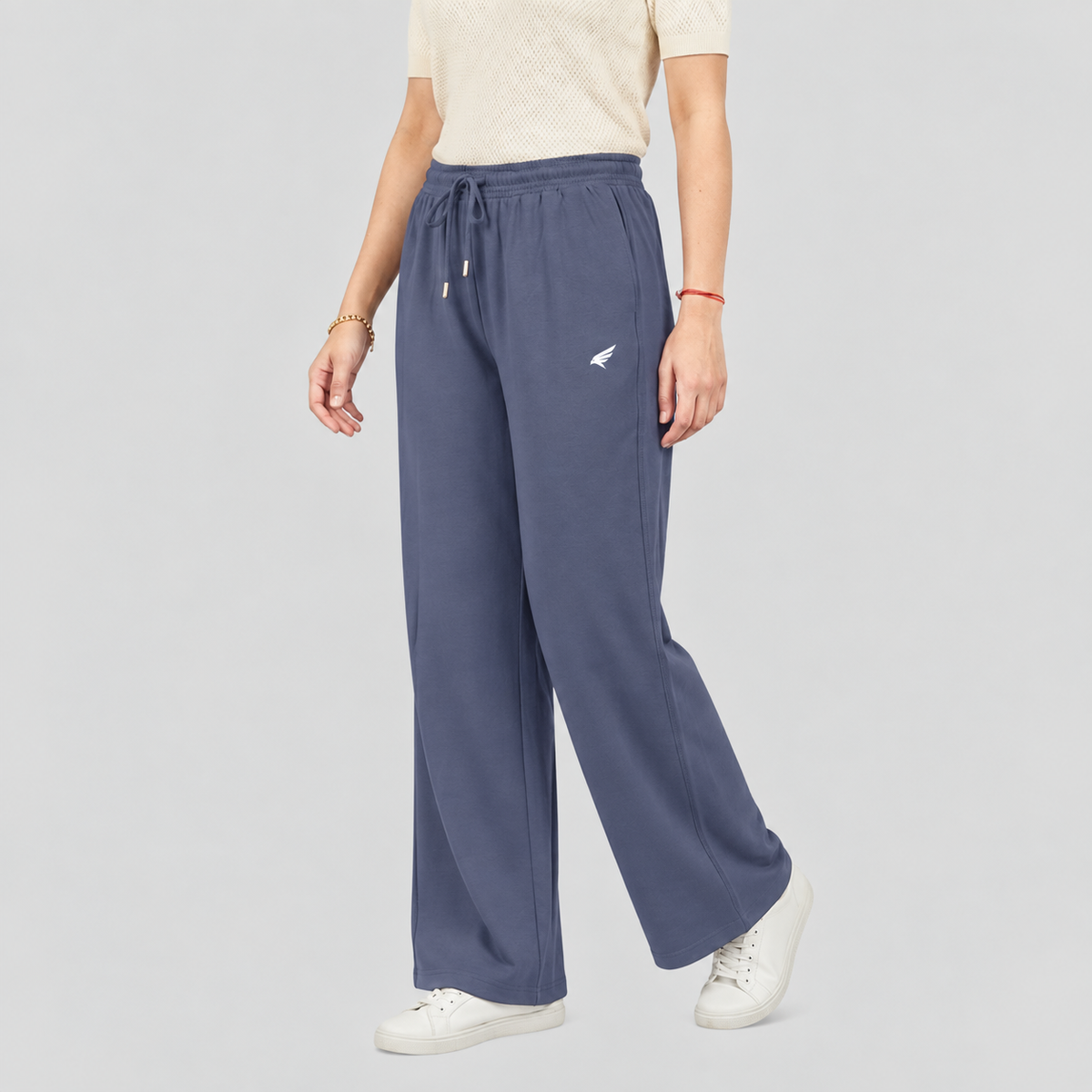 Women High Waist Palazzo Pants Straight Fit Stretch Breathable Casual Wear